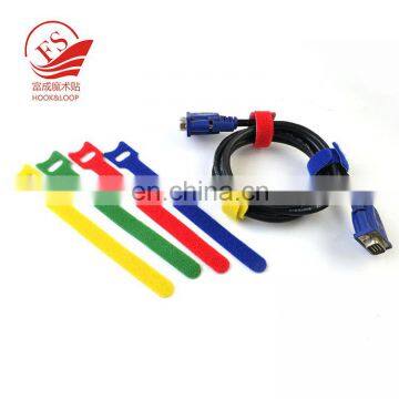 Colorful Color reusable nylon injection hook and velour two sided cable tie