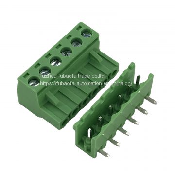 5.08MM pitch pluggable terminal block male and female copper contact type XK2EDGK-5.08MM 2EDGR-5.08 right angle pin