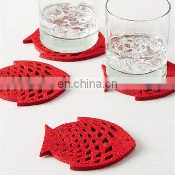 Custom Design Red Color Cup Heated Drink Coaster Holder Table for Drinks Felt Coasters Kung fu Tea Ceremony Accessories photo-2