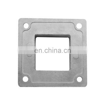 Square Stainless Steel Inox 304 Satin Polish Punching Floor Mounted Handrail Tube Flange With 4 Screws photo-3