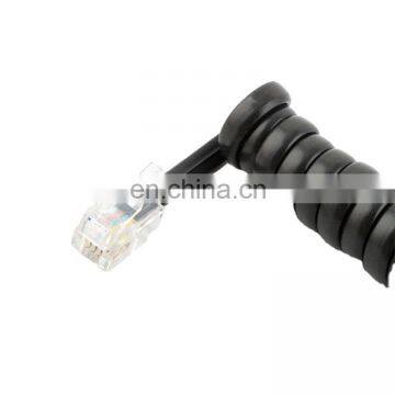 White 1M Male Plug Telephone RJ9 4P4C Patch Cord RJ9 Spiral Cable