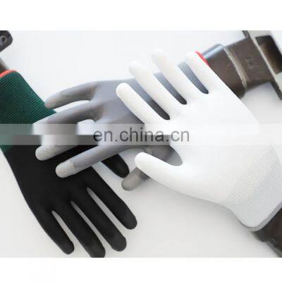 Gray PU Polyurethane Coated Smooth Grip Gloves For General Duty Work