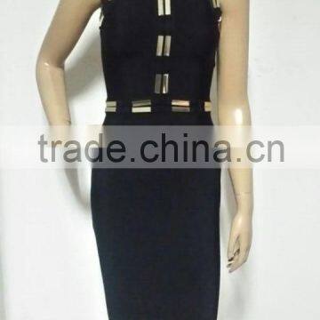Summer Dress Wholesale 2015 New Fashion Black Women Fashion Sey Elegant Midi Evening Party Bandage Dresses Bandage Bodycon Women