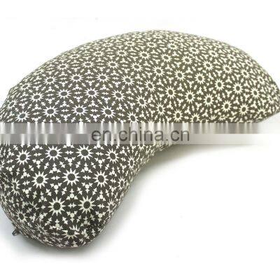 Gray color 100% organic cotton canvas full printed private label yoga crescent cushion half moon meditation cushion