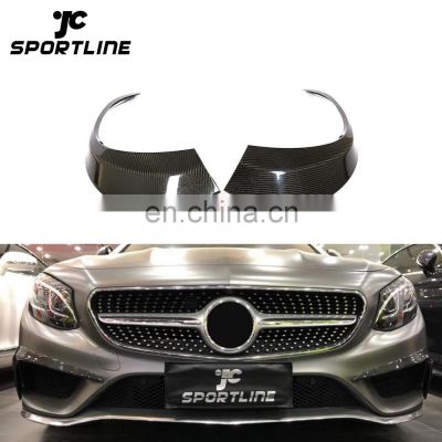 S500 Carbon Fiber Front Canards for Mercedes Benz S-Class C217 S550 Sport Coupe 14-18