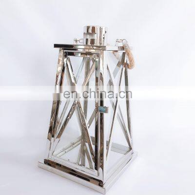 Custom Design Rose Gold Outdoor Lantern Garden Candle Holder With Great Price