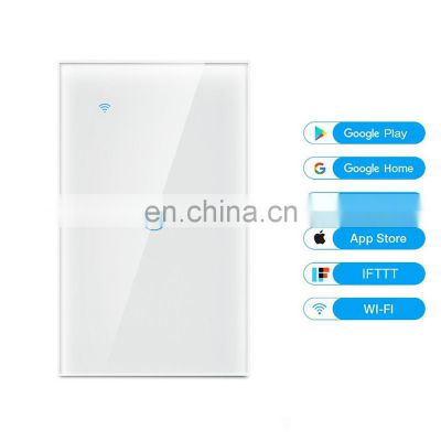 US/Australia standard 1gang remote control WiFi touch switch Smart Home supports voice control Neutral wire version