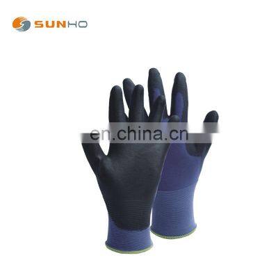 Sunnyhope  cheap safety work gloves 13G colorful PU coated gloves gardening glove