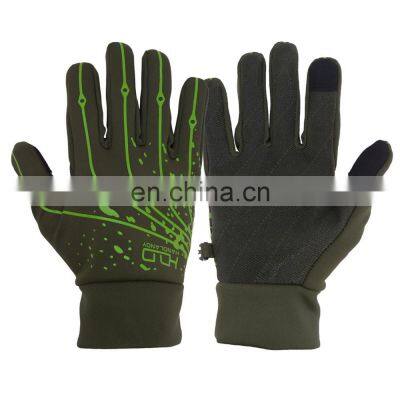 HDD adjustable elastic cuff screen touch gym warm gloves Anti-slip winter sport gloves grip outdoor cycling running gloves