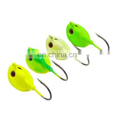 High Quality wholesale artificial mini 2g-5g 3D eyes metal jig head fishing lure  jigging heads with hook