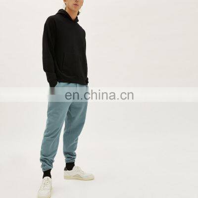 2021 new fashion style causal 100% cotton trousers heavy solid color custom men's joggers