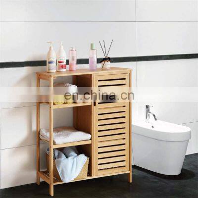 bathroom bamboo storage cabinet luxury furniture rack storage organizer cabinet shelf