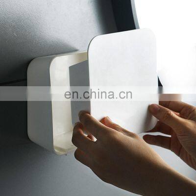 Bathroom Wall Mounted Punch-free Cotton Swab Holder Plastic Cotton Pad Organizer Paper Towel Dispenser