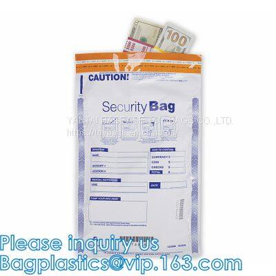 Tamper Evidence Bags With Barcode And Serial Number Bank Money Coin Deposit Change Security Bags