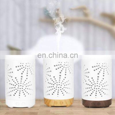 Ultrasonic Diffuser For Essential Oil White Ceramic Aromatherapy Diffuser 7 Color Changing Light