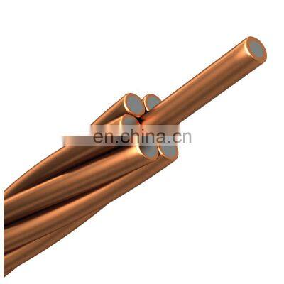 Overhead bare conductor copper clad steel ccs wire 95mm bare copper conductor