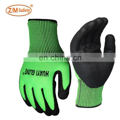 Durable Power Grip Industrial Safety Foam Nitrile A4 Cut Protective Gloves