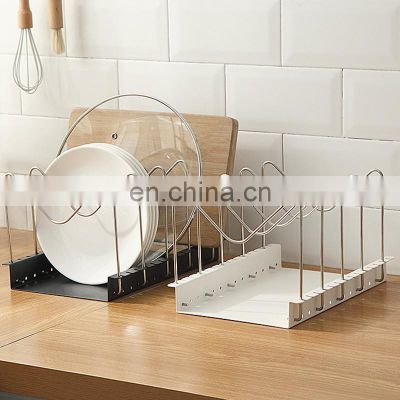 Hot Sale Kitchen Spoon Holders Rack Shelf Organizer Stainless Steel Adjustable Cutting Board Holder Non-slip Plate Storage Rack