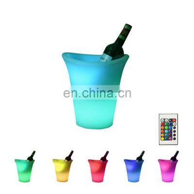 PE Plastic LED Ice Bucket Luminous Long Rectangle Buckets Light Color Changing Champagne Beer Red Wine Cooler Ice Pail