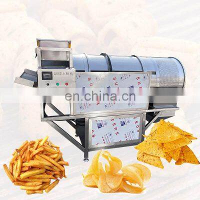 Peanut Two Heads Roller Srayer Steel Potato Chips Puffed Food Adding Ton Drum Tumbler Mixer Seasoning