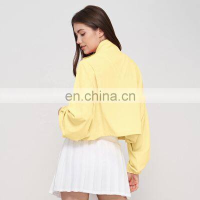 Workout Anti Uv Loose Zip Up Sleeve Sports Jackets Custom Logo Adjustable Yoga Tops photo-2