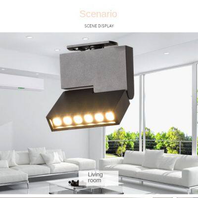 Personalized and creative LED track spotlight square Nordic folding rail light flat tax 6W12W three head