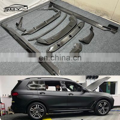 X7 G07 Pre Body Kit High Quality Carbon Fiber Front Lip Rear Roof Spoiler Rear Spoiler Rear Diffuser For BMW X7 G07 2019-2022