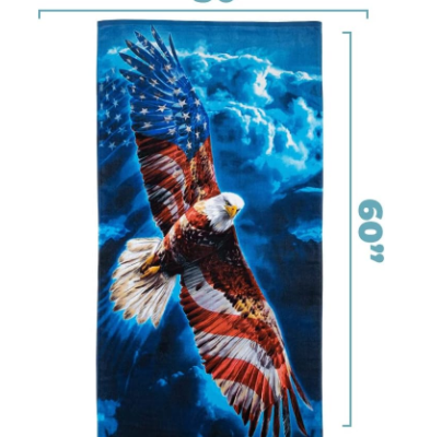 American Eagle Beach Towel for Men, Boys, Girls, Kids, Women Bath Towel custom Print