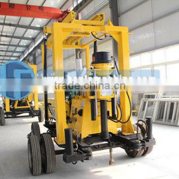 Hot Sale! Max 600m Depth! HF-3 Hydraulic 600m Depth Trailer Borehole Drilling Rig