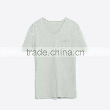 Casual Lightweight Mens Plain Raw Cuff T- Shirts Custom photo-5