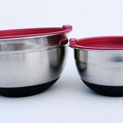 Салатница, набор из 3 штук, силиконовый, черный