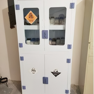 HN-SSL Dual-Lock High Density PP Acid and Alkali Storage Cabinet for Secondary School Lab With Integrated Ventilation Louvers, Factory Direct