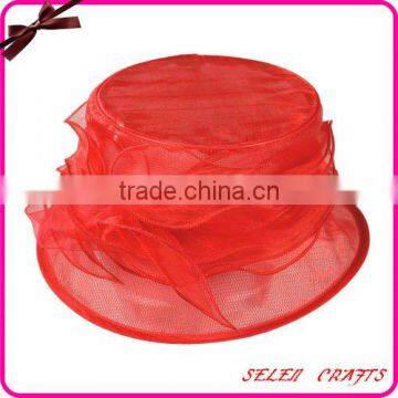 2012 New Design Red Sinamy Wedding Hat