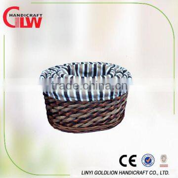 wicker basket, wholesale baskets with liner , oval wicker storage basket s/3