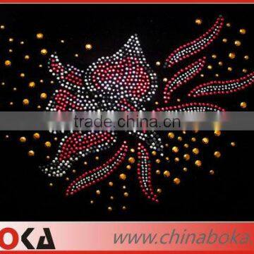 Rhinestone transfer hot fix flower motif