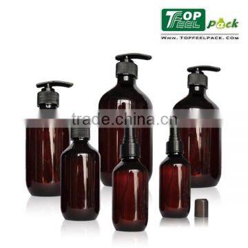 Plastic Amber Shampoo Lotion Bottle 500ml 400ml 300ml 200ml 150ml 100ml