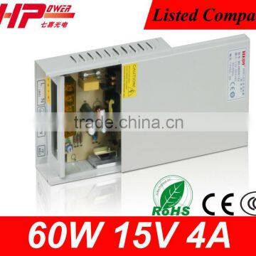 CCC CE RoHS best quality single output rainproof ac dc regulated 60w 4a 15v constant voltage LED driver