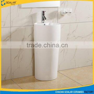 European design bathroom ceramic pedestal wash basin