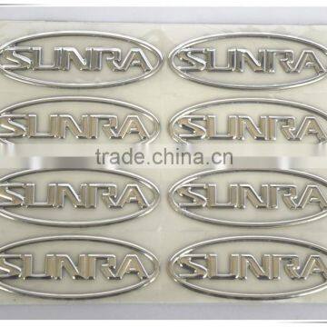 Bronzing metal stickers/brand tag label with permanent adhesive metal label