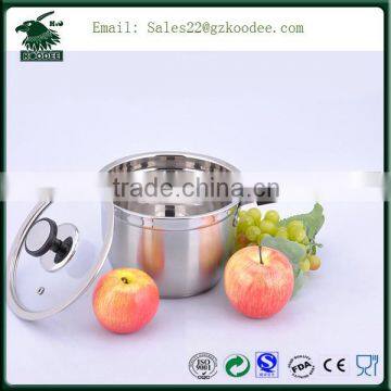 Stainless Steel cookware/ Cooker /cooking pots With Glass Lid and bakelite handle