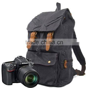 Newest vintage canvas backpack, canvas camera backpack bag