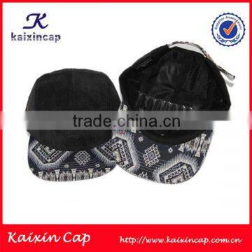 Customize Corduroy Printing Brim Blank 5 Panel Cap