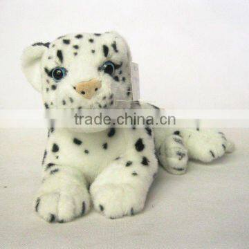 2014 Newest Aniaml toy plush white leopard toys with blue eyes