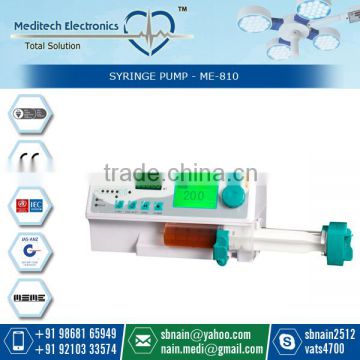 Digital LED Screen Accurate ME 410 Syringe Pump having a wide range of clinical applications.