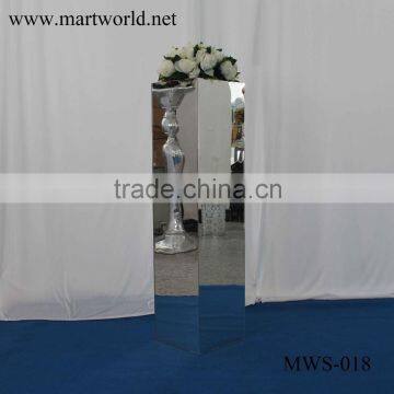 31 inch height square silver mirror column party and wedding decoration supplies in guangzhou(MWS-018)