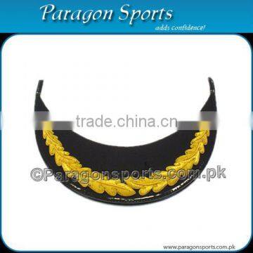 Gold Bullion Wire Embroidered Single Row Peak Visor For Military Peak Cap PS-9088