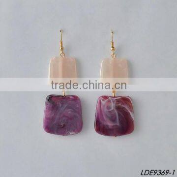 Square glossy resin earrings