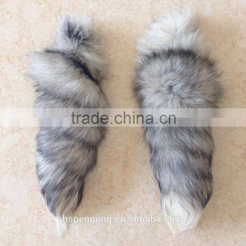 2015 large 45cm natrual color indigo fox fur tail for keychain and butt plug and fur keychain and cosplay