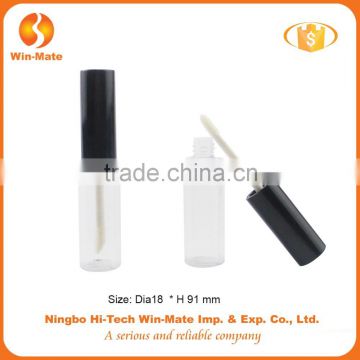 Classical cylinderical hyaline AS good quality empty plastic lip gloss container