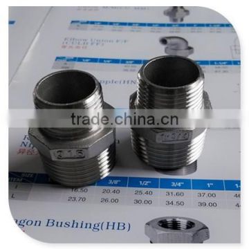 BSPT thread sus 304 nipple reducer male to male